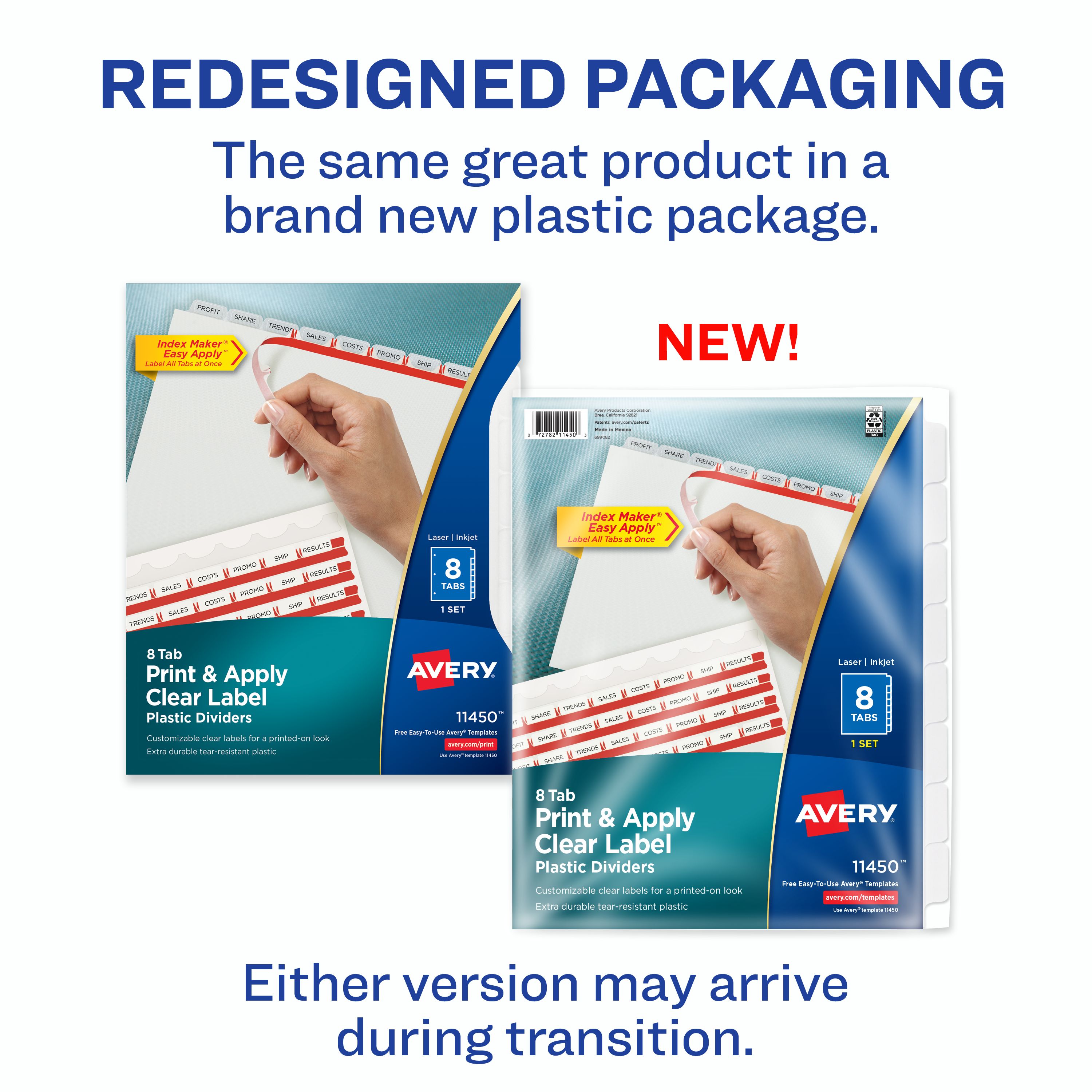 Avery Print & Apply Plastic Dividers, Index Maker® Easy